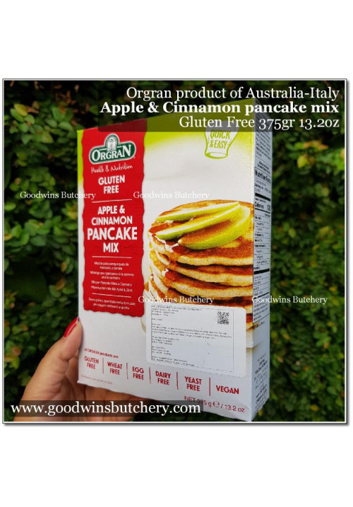 Pancake gluten free ORGRAN Australia APPLE CINNAMON PANCAKE MIX 13.2oz 375g